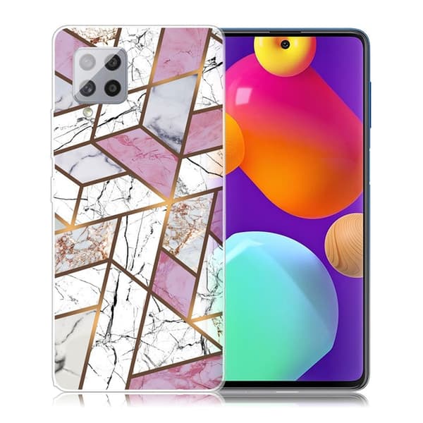 Marble Samsung Galaxy M62 / F62 Etui - Rose / Hvid / Grå Marmor Multicolor