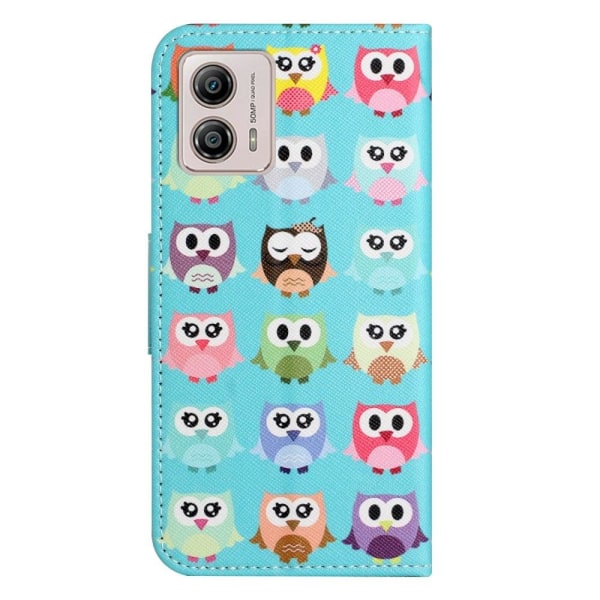 Wonderland Motorola Moto G73 Läppäkotelo - Owls Multicolor