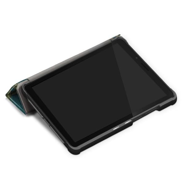 Lenovo Tab M7 mönstrat trefaldigt flipfodral i läder - Mandelträd I Blom multifärg