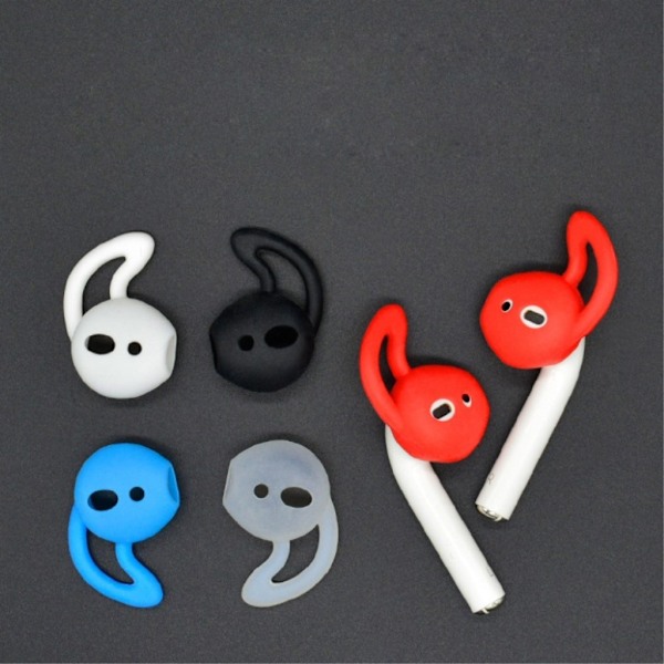 Apple Airpods skyddsskal silikon krok design - Svart Svart