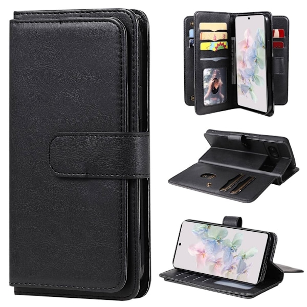 Google Pixel 7 etui med pung / 10 kortpladser – Sort Black