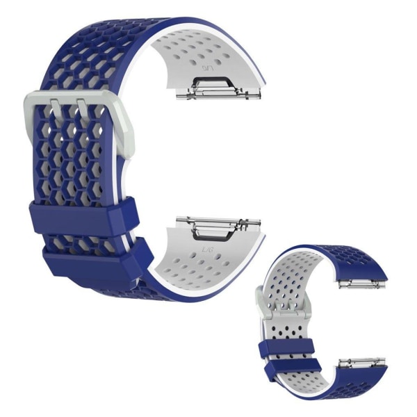 Fitbit Ionic två färgat silikon klockband - Blå vit multifärg