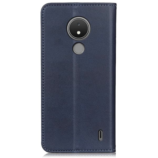 Nokia C21 lompakkokotelo, aitoa nahkaa - Sininen Blue