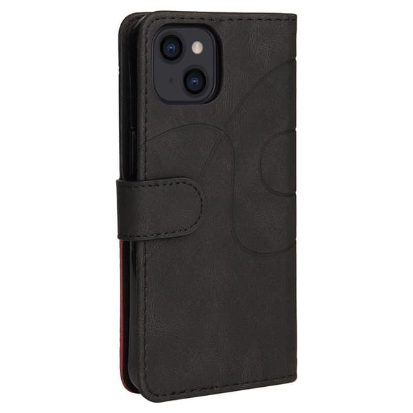 Teksturoitu nahkakotelo hihnalla iPhone 15 - Musta Black