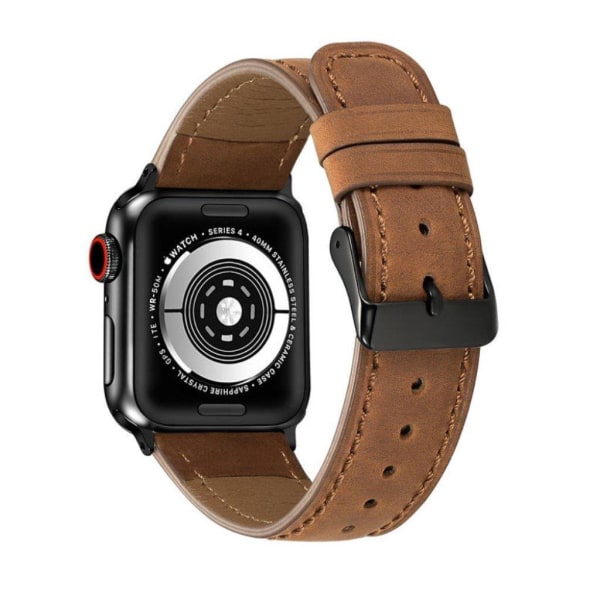 Apple Watch Series 4 44mm crackle ægte læder Urrem - Brun Brown