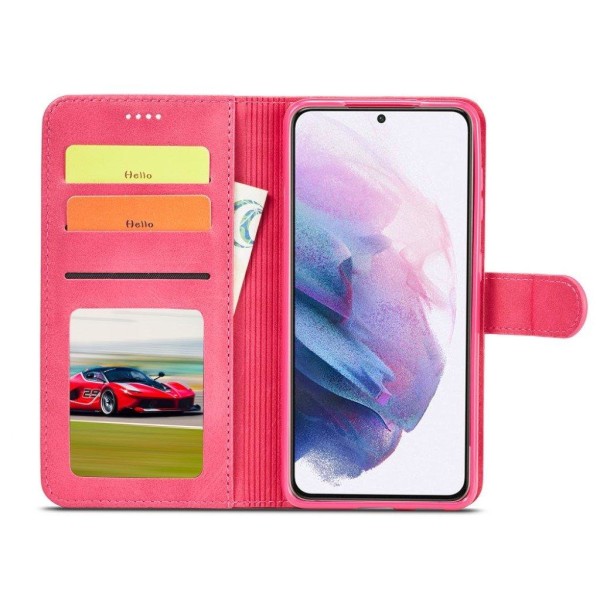 LC.IMEEKE Samsung Galaxy S21 Plus 5G flip case - Ruusu Pink