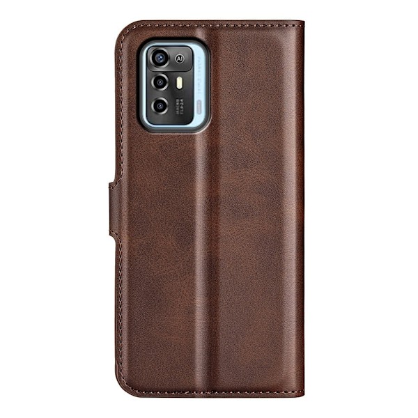Lompakko Nahkakotelo For ZTE Blade A72 - Ruskea Brown