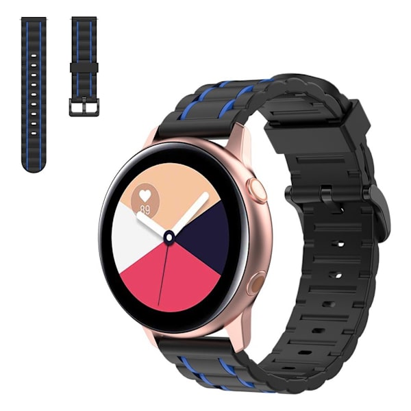 20mm Universal wave style silicone watch strap - Dark Blue Blå