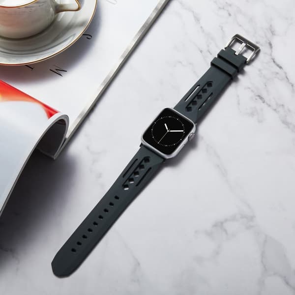 Apple Watch Series 41 mm - 40 mm - 38 mm Klockarmband Hålformat silikonarmband - Grå Silvergrå