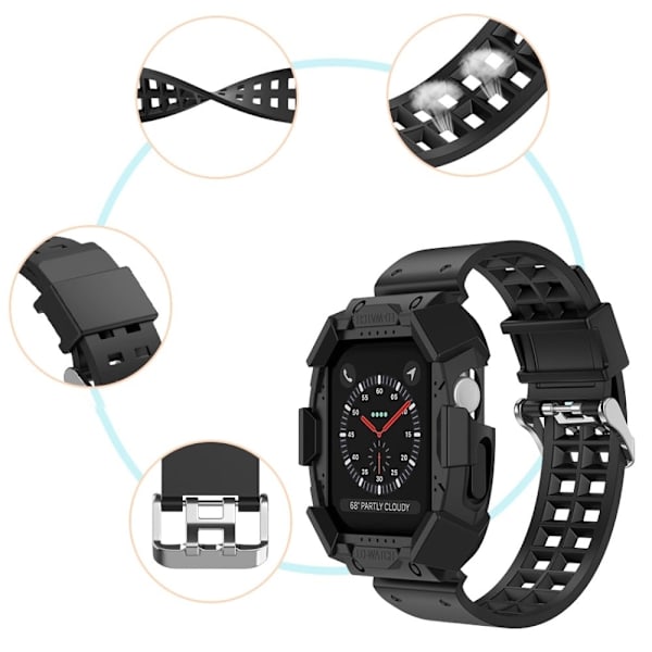 Apple Watch (45mm) viileä kellonhihna ja suojus - Harmaa Silver grey