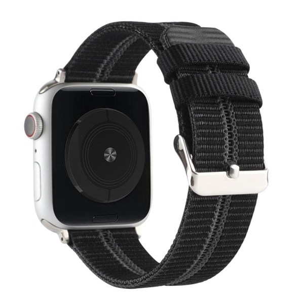 Apple Watch (41mm) stribet nylon-urrem - Sort Black