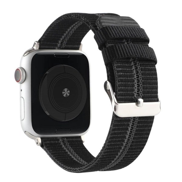 Apple Watch (41mm) stripe nylon watch strap - Black Svart
