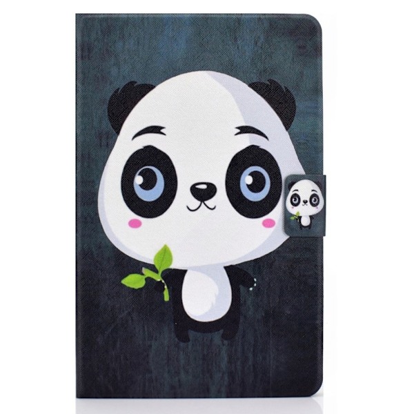 Huawei MatePad 10.4 læderetui med cool mønster - Sød Panda Black