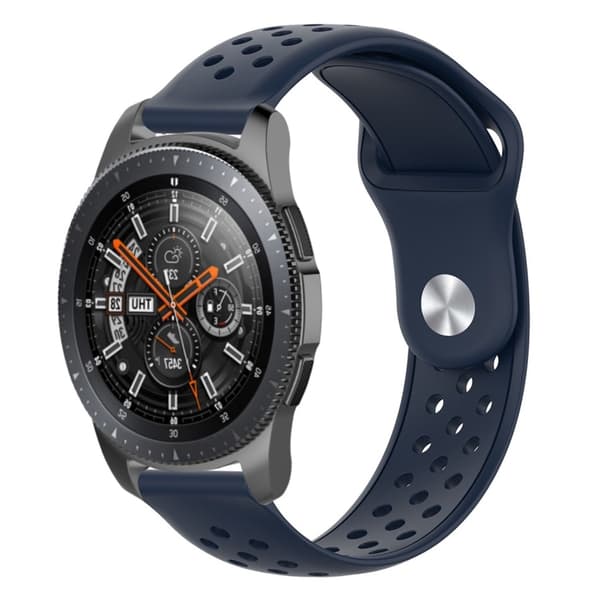 22mm Samsung Galaxy Watch (46mm) silikone Urrem - Sort Blue Blue