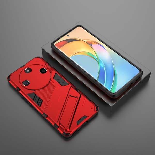 Shockproof Hybrid Deksel med A Modern Touch til Honor X50 - Rød Red