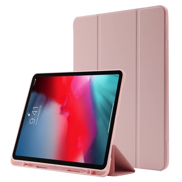 iPad Pro 12.9 (2022) / (2021) / (2020) trefoldig skinnveske - Rose Gull Pink