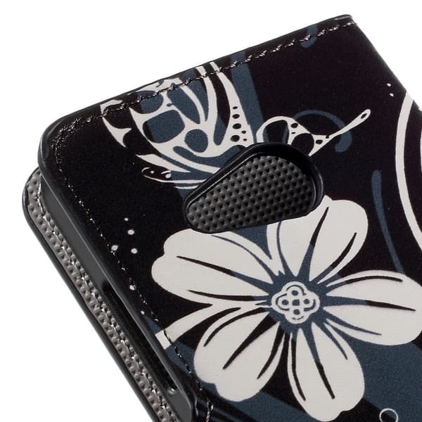 Moberg Microsoft Lumia 550 Lær Etui - Hvite Blomster Multicolor