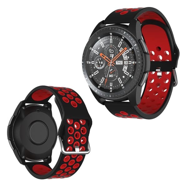 Samsung Galaxy Watch (46mm) / Gear S3 / S3 Frontier dual-tone silikone Urrem - Sort / Rød Red