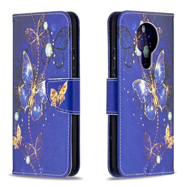 wonderland Nokia 3.4 flip etui - Pretty sommerfugl Blue