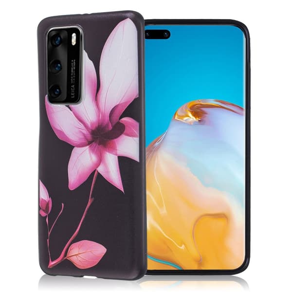 Imagine Huawei P40 Pro cover - Blomstermønster Pink