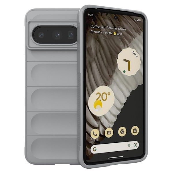Deksel med mykt grep for Google Pixel 8 Pro - Lysegrå Silver grey
