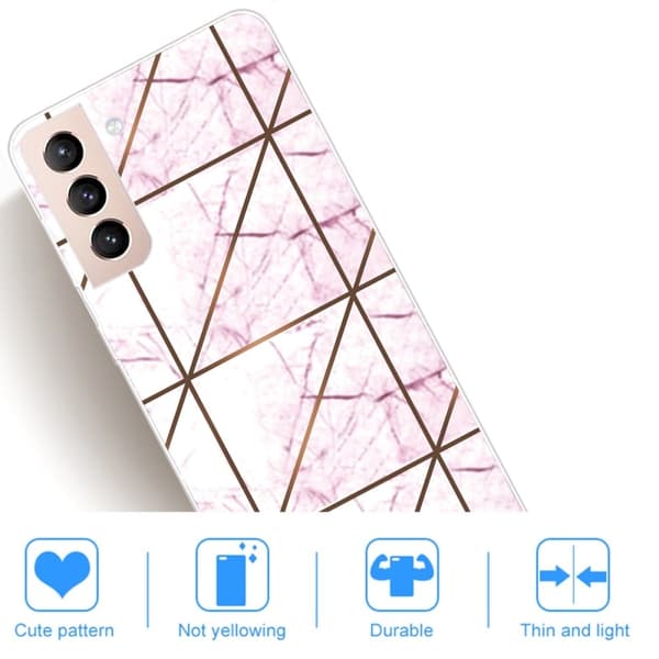 Marble Samsung Galaxy S22 Plus Suojakotelo - White In Square Strike Marble Multicolor