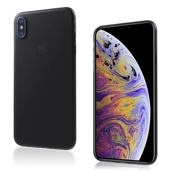 iPhone Xs Max ultratyndt, mat etui - Sort Black