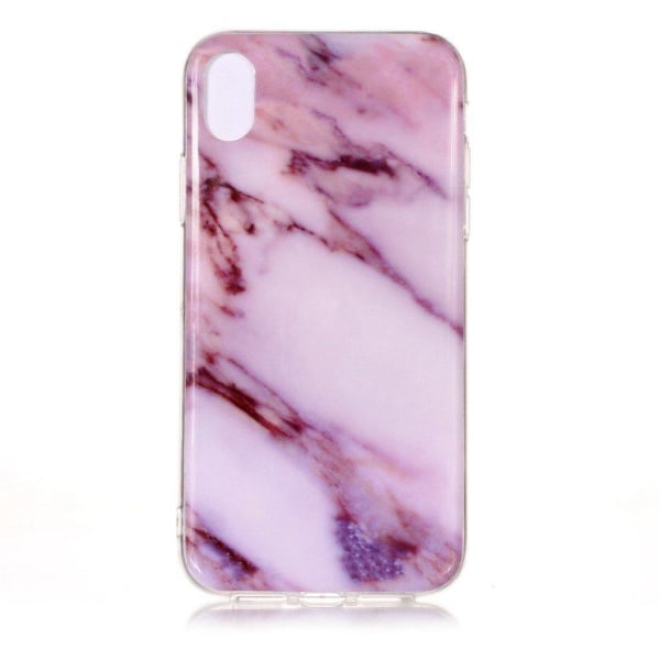 iPhone Xs Max IMD Marmori Kuviollinen Muovinen Takasuoja Kuori - Violetti/ Pinkki Purple