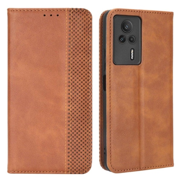 Bofink Vintage Xiaomi Redmi K60E Nahkakotelo - Ruskea Brown