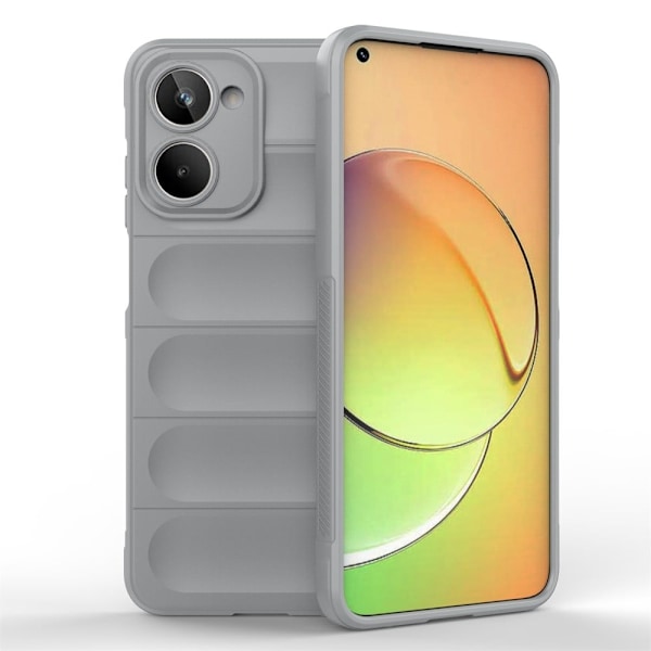 Mjukt greppformat Realme 10 4G skal - Silver/Grå Silvergrå