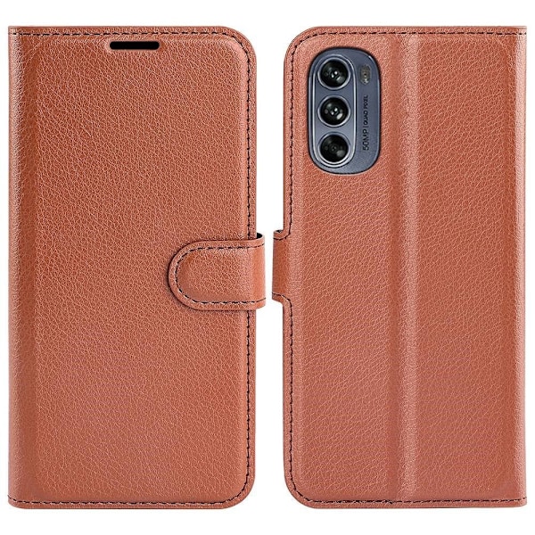 Klassisk Motorola Moto G62 5g Flip Etui - Brun Brown