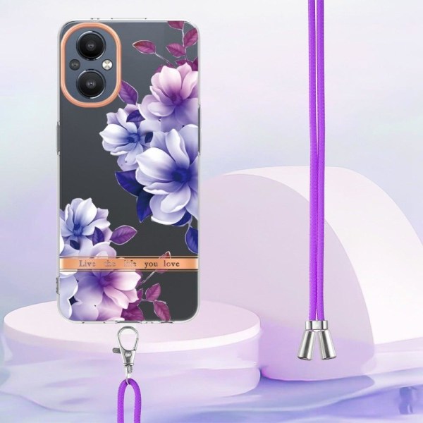 Slankt og holdbart softcover med snor til OnePlus Nord N20 5G - Purple