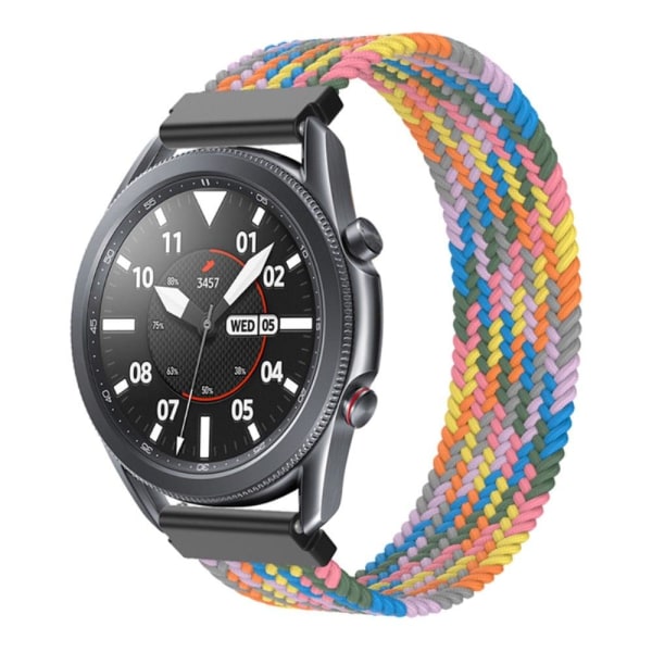 Samsung Galaxy Watch 3 (45mm) joustava nailon kellonhihna - Värikäs Violetti Koko: Xs Multicolor