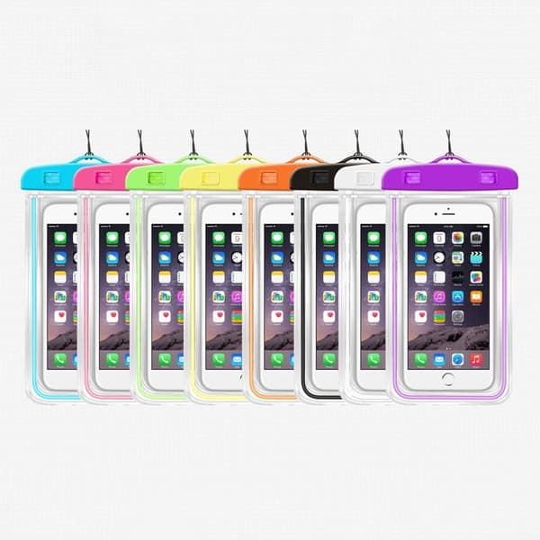 Universal luminous waterproof bag for 7.2 inch smartphone - Black Black