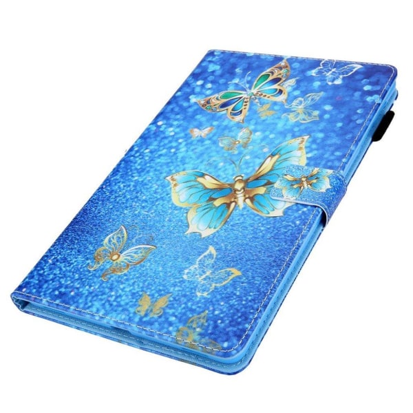 Samsung Galaxy Tab A7 10.4 (2020) bright  læder flip etui - guld sommerfugl Blue