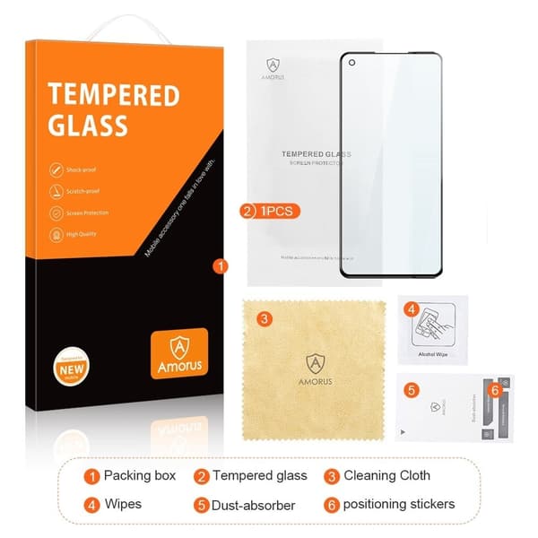 AMORUS skærmbeskyttelse af ekstra stærkt glas til OnePlus Nord 2T Transparent