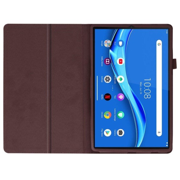 Lenovo Tab M10 HD Gen 2 litchi tekstuuri nahkakotelo - Ruskea Brown