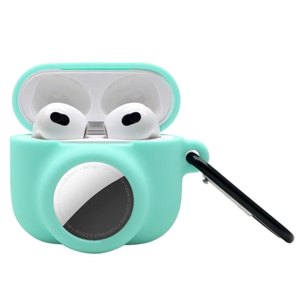 AirPods 3 / AirTag 2-i-1 silikonöverdrag - Mintgrön Grön