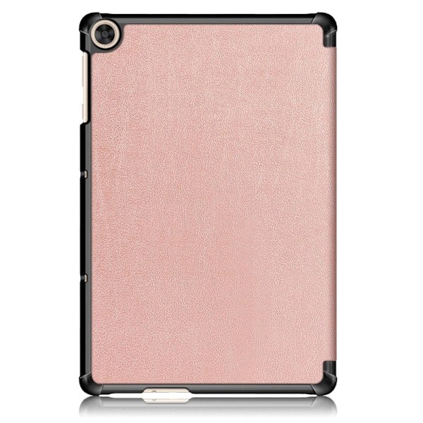 Tri-fold læderstativ-etui til Huawei MatePad T10 - Rødguld Pink