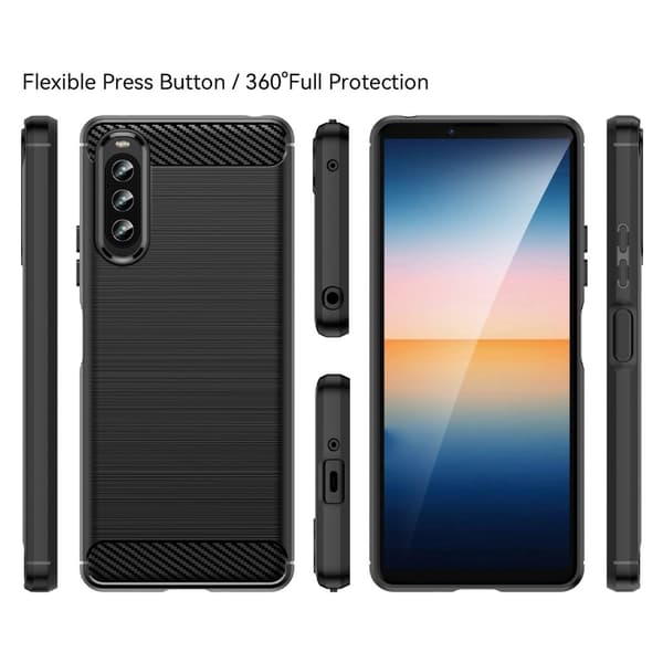 Carbon Flex Sony Xperia 10 IV deksel - Svart Black
