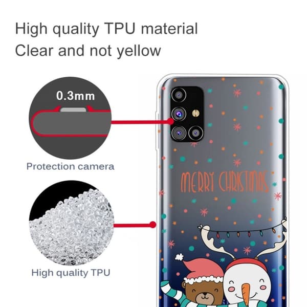 Juletaske til Samsung Galaxy M31s - Snemand Og Bjørn Multicolor