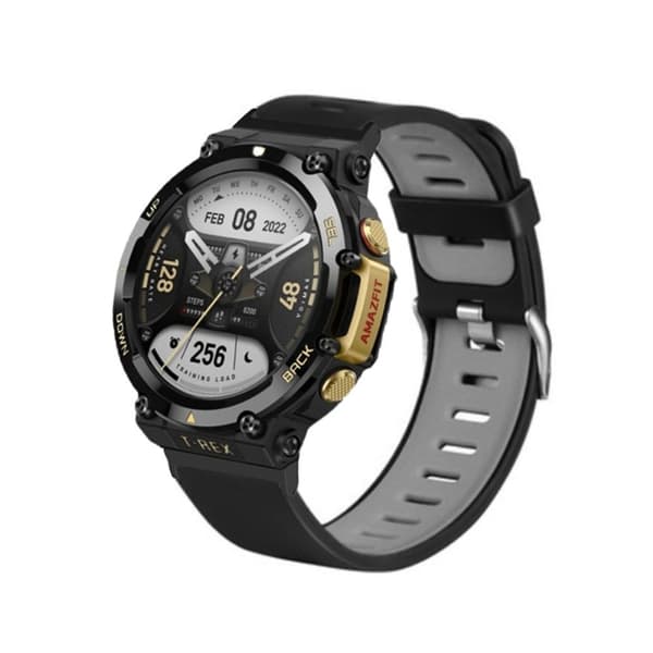 Amazfit T-Rex 2 tofarvet silikone urrem - Sort / Grå Black