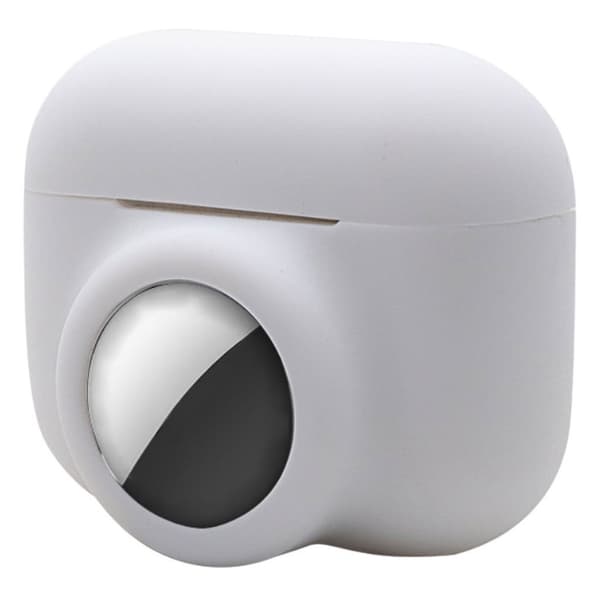 2-i-1 AirPods Pro / AirTags silikonfodral - Vit Vit