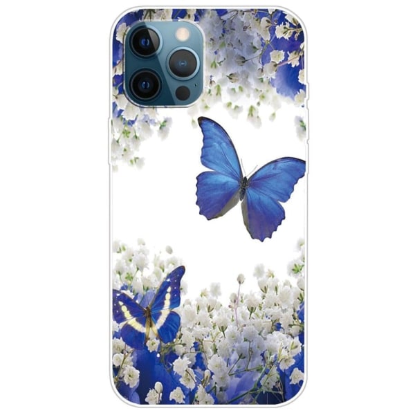 Deco iPhone 14 Pro skal - Fjärilar / Blommor Blå