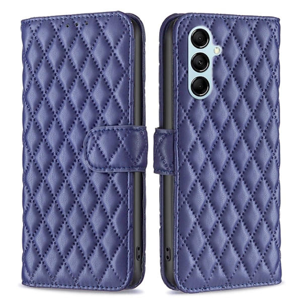 Rombemønster, matt flip-deksel for Samsung Galaxy M14 - Blå Blue