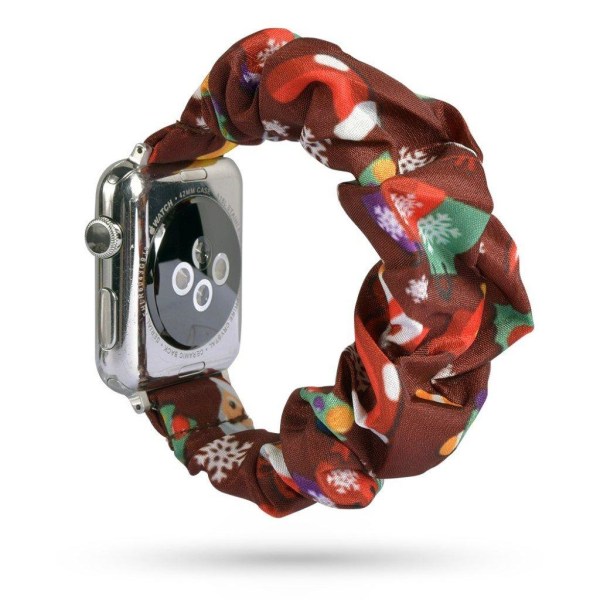 Apple Watch Series 5 44mm Mønster stof urrem - Christmas Element Multicolor
