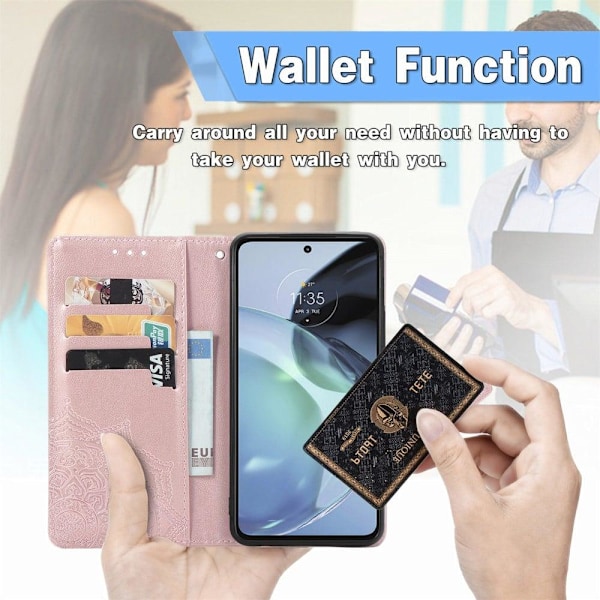 Mandala Motorola Moto G72 Flip Fodral - Svart Svart