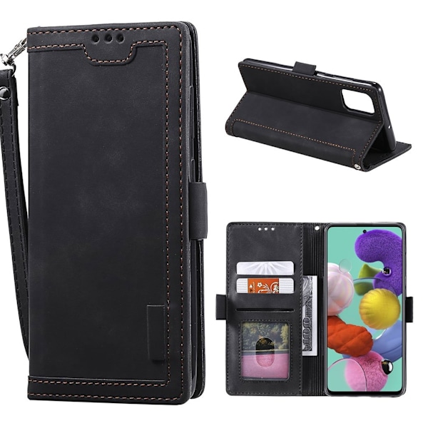 Suburbian läder Samsung Galaxy A51 fodral - Svart Svart
