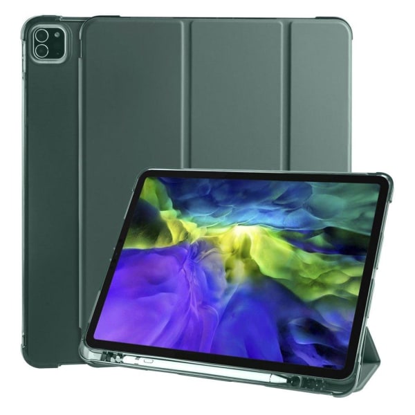 iPad Pro 12.9 inch (2020) / (2018) tri-fold leather case - Dark Grön