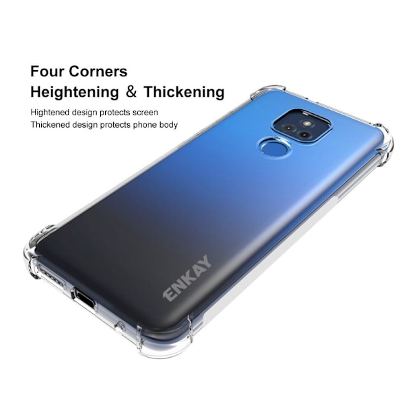 ENKAY genomskinligt droppsäkert fodral för Motorola Moto G Play (2021) Transparent